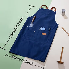 Personalised Navy Apron with Embroidered Name Made to Order Cooking Gift