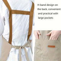 Personalised Beige Apron with Embroidered Name Made to Order Cooking Gift