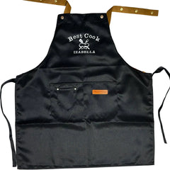 Personalised Black Apron with Embroidered Name Made to Order Cooking Gift