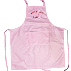 Personalised Premium Pink Apron with Embroidered Name Made to Order Cooking Gift