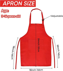 Personalised Red Kids Apron with Embroidered Name Made to Order Children’s Cooking Gift
