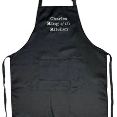 Personalised Premium Black Apron with Embroidered Name Made to Order Cooking Gift