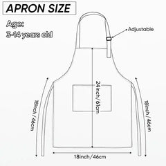 Personalised Green Kids Apron with Embroidered Name Made to Order Children’s Cooking Gift